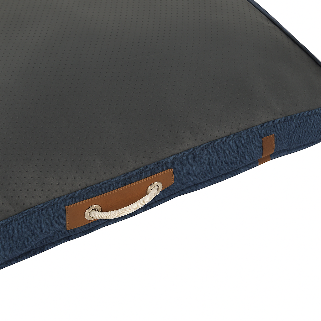 Pet bed DKD Home Decor 88 x 68 x 10 cm Navy Blue Light grey 2 Units