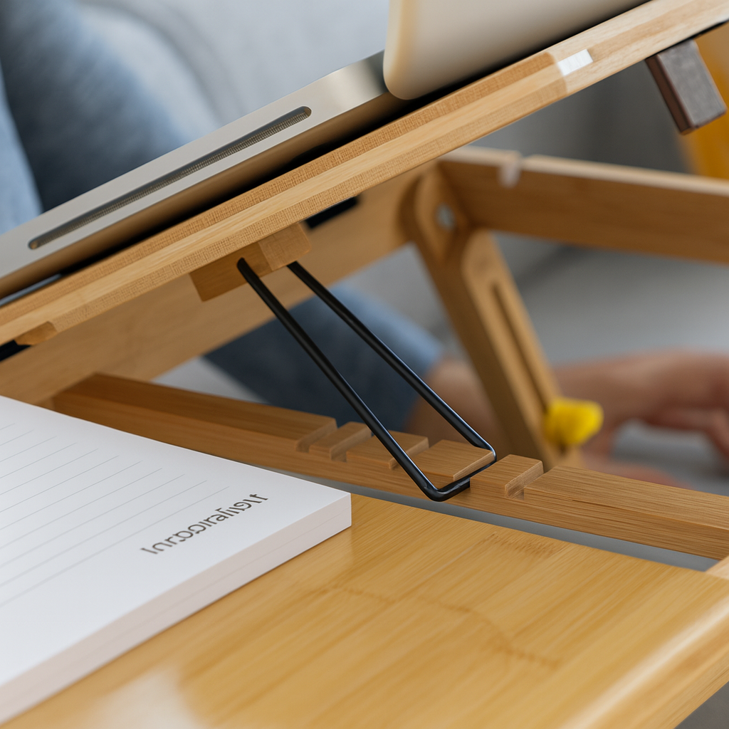 Bamboo Folding Side Table Lapwood InnovaGoods
