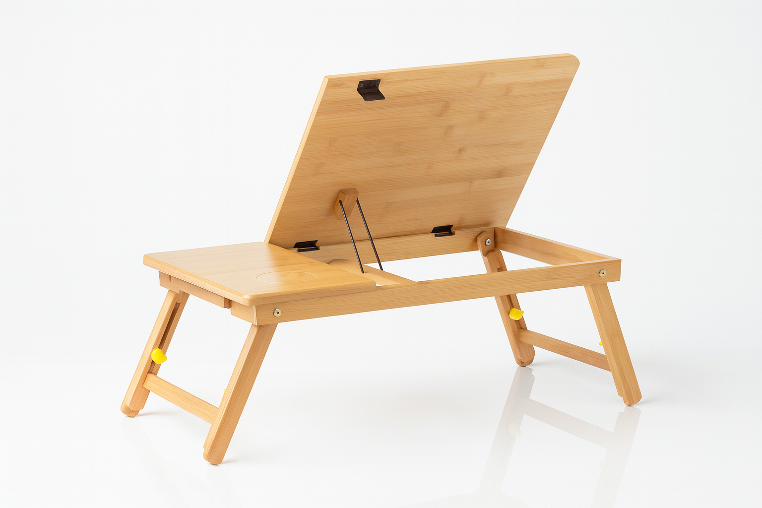 Bamboo Folding Side Table Lapwood InnovaGoods