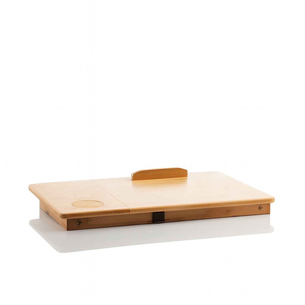 Bamboo Folding Side Table Lapwood InnovaGoods