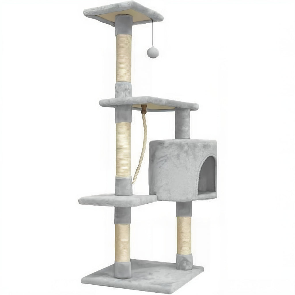 Scratching Post for Cats Paloma tree Grey Plush Wood Sisal (1 Unit)