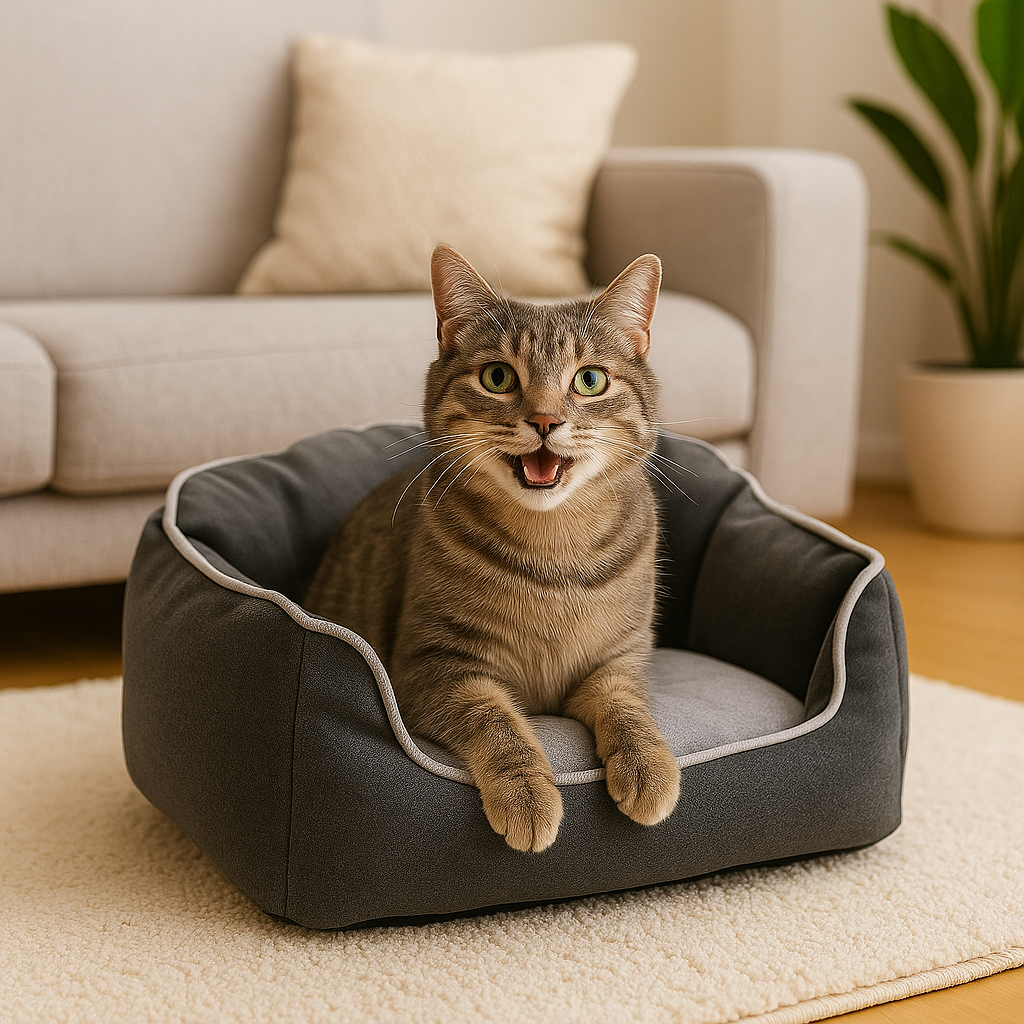 Pet bed DKD Home Decor Blue Brown Grey 72 x 61 x 34 cm