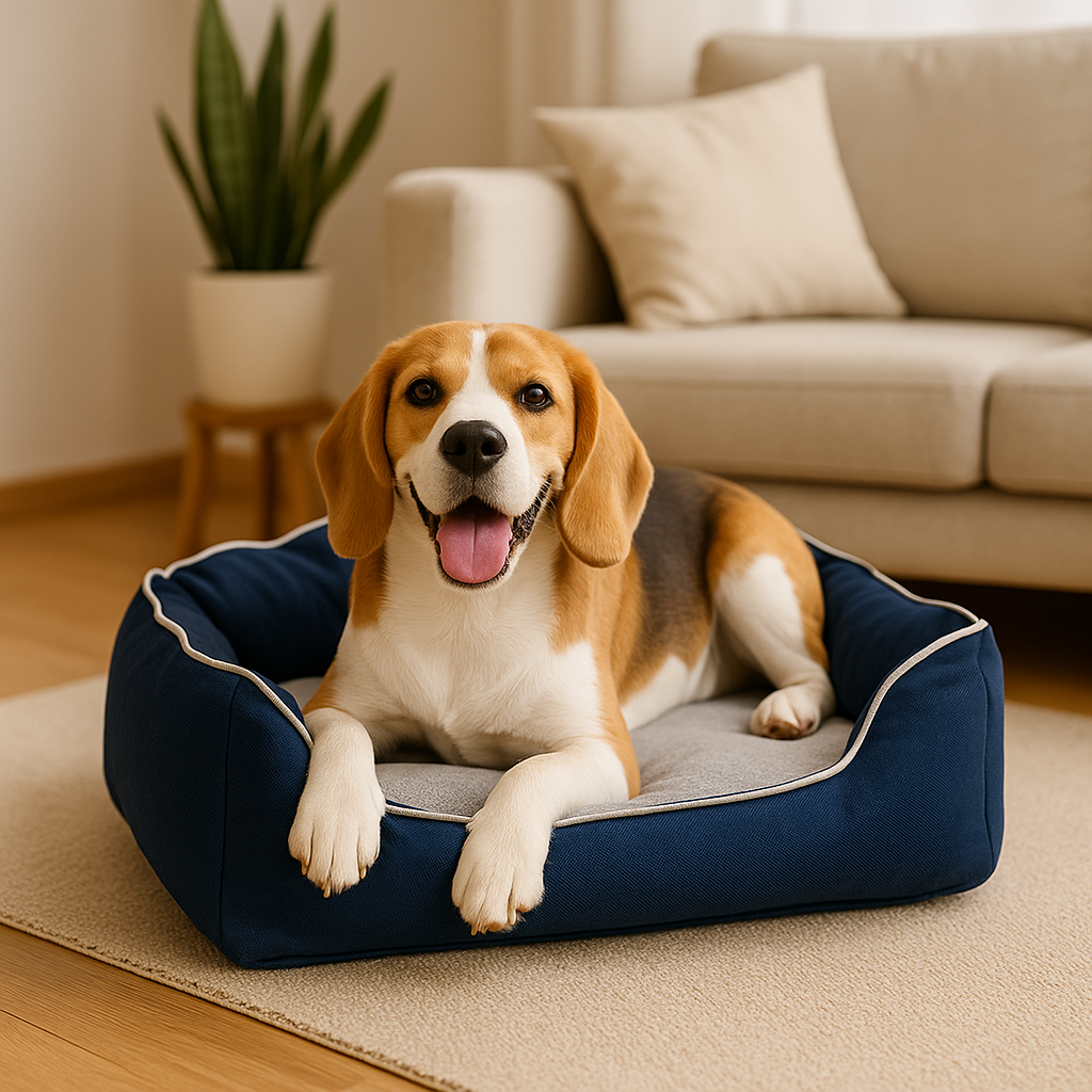Pet bed DKD Home Decor Blue Brown Grey 72 x 61 x 34 cm