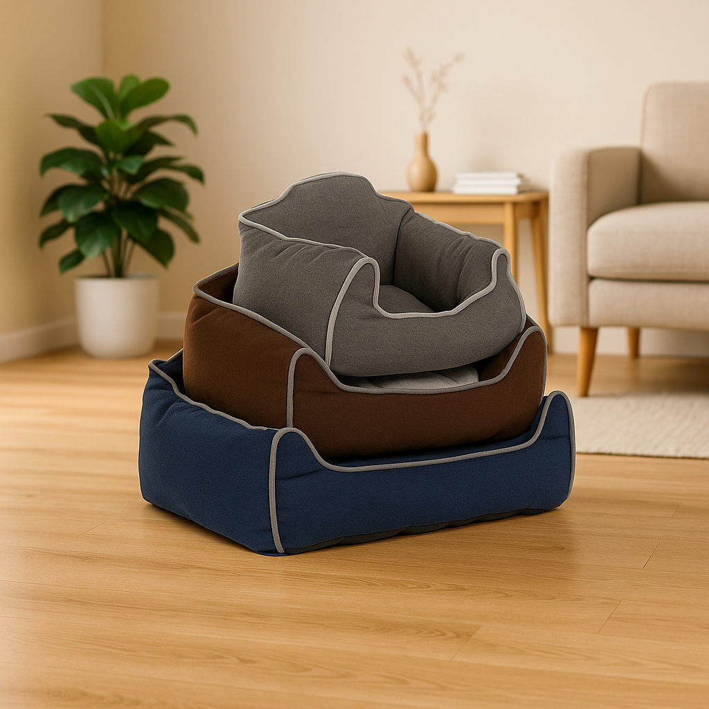 Pet bed DKD Home Decor Blue Brown Grey 72 x 61 x 34 cm